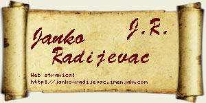 Janko Radijevac vizit kartica